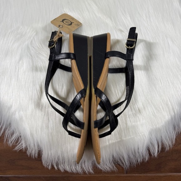 NEW Born Women's Size 7 M Black‎ Leather Sibyl Wedge Comfort Sandals Shoes - Picture 5 of 10